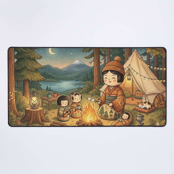 Item preview, Starry Night Kokeshi Camp: A Cozy Mountain Retreat designed and sold by Kokeshidreams.