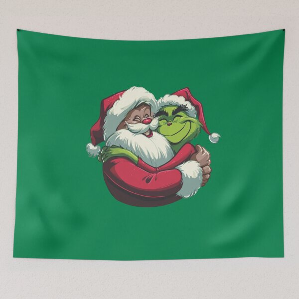 Item preview, Heartwarming Hug: Grinch and Father Christmas  designed and sold by NerdiPop.