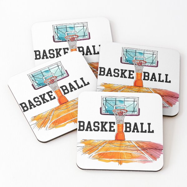 Item preview, Basketball Hoop and Court Artistic Watercolor Illustration designed and sold by DesignArtist.ia.