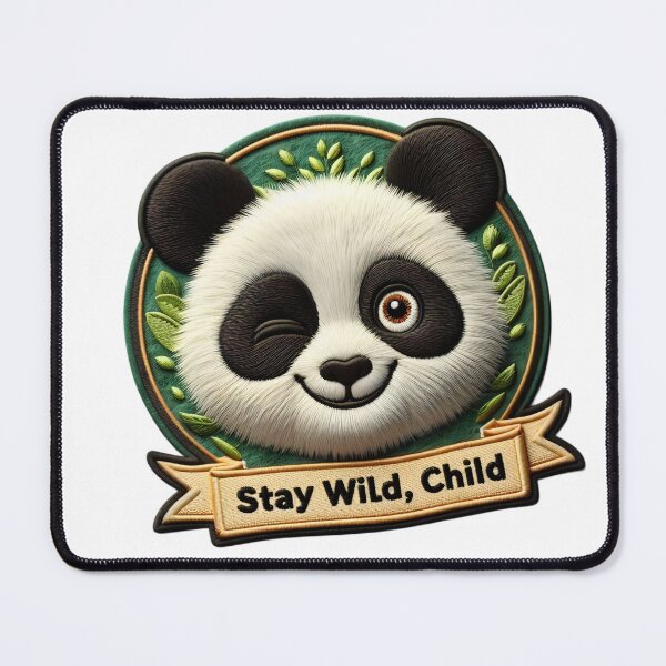 Item preview, Cute Winking Panda Stay Wild Child Sticker designed and sold by Radhamadhaba Pattachitra Vibes”.
