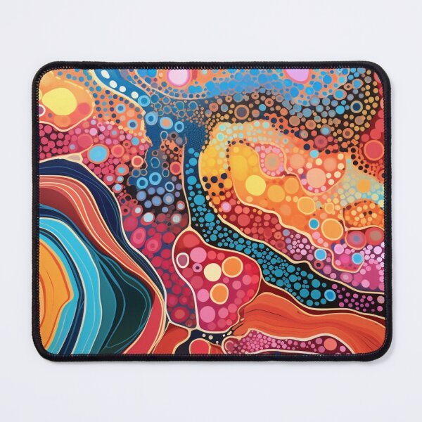 Item preview, Aboriginal Inspired Dot Art - Vibrant Colorful Wavy Pattern designed and sold by GrinGalore.