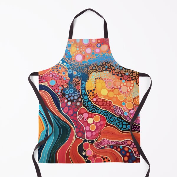 Item preview, Aboriginal Inspired Dot Art - Vibrant Colorful Wavy Pattern designed and sold by GrinGalore.