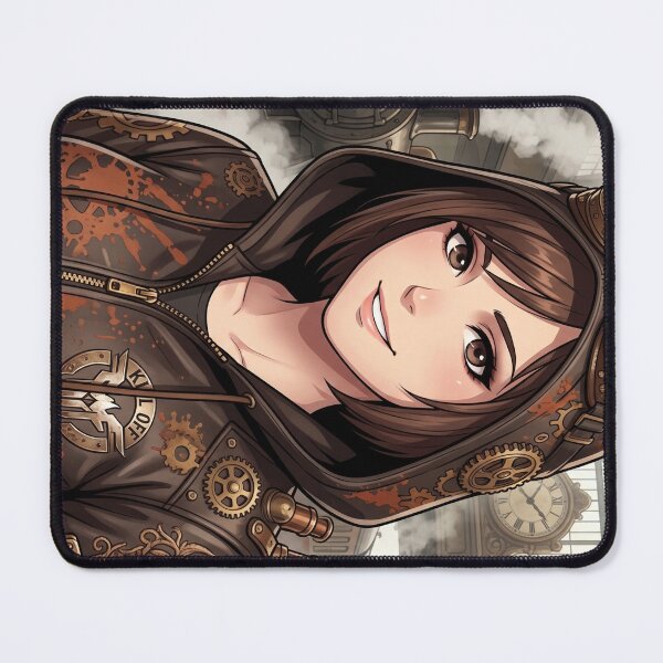 Item preview, Steampunk Adventurer in Leather Hoodie at Train Station designed and sold by Vyxorea.