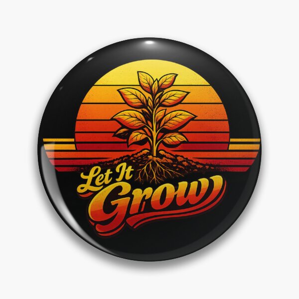 Item preview, Let It Grow Retro Sunset Plant – Growth Mindset Botanical Aesthetic, Vintage 70s Nature Quote designed and sold by Ladys-Gents.