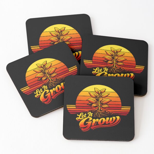 Item preview, Let It Grow Retro Sunset Plant – Growth Mindset Botanical Aesthetic, Vintage 70s Nature Quote designed and sold by Ladys-Gents.