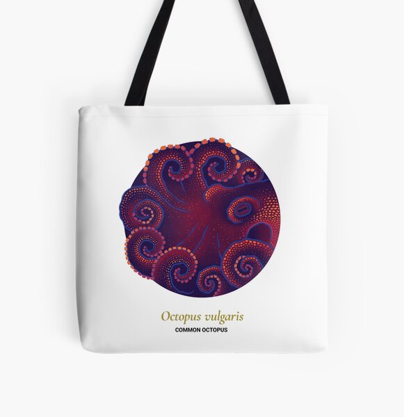 The Circles of Life: Common Octopus All Over Print Tote Bag