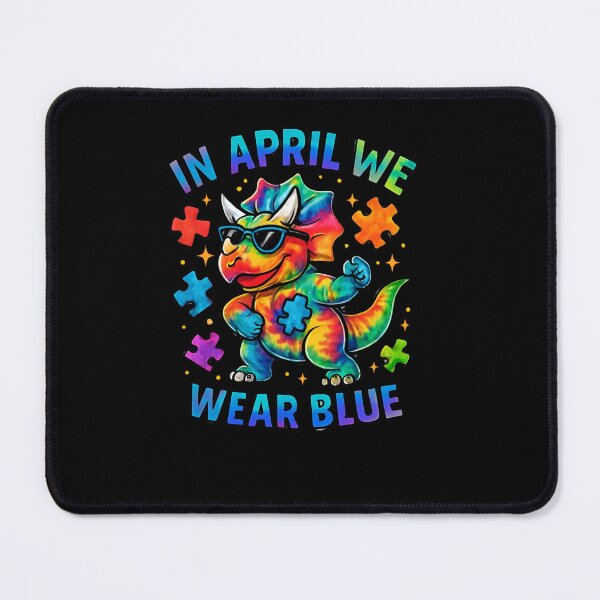Item preview, April We Wear Blue Colorful Dino Puzzle Design designed and sold by SiarheiYur.