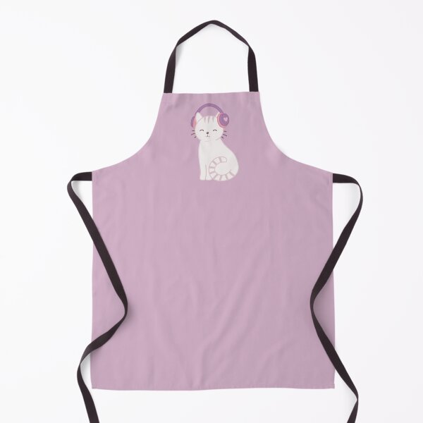 Item preview, Cute White Cat with Purple Headphones designed and sold by winterpumpkin.