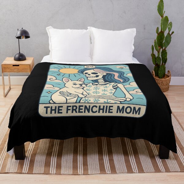 Item preview, Skeleton Frenchie Mom Retro Tattoo Style Art designed and sold by SiarheiYur.