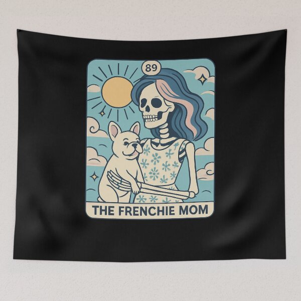 Item preview, Skeleton Frenchie Mom Retro Tattoo Style Art designed and sold by SiarheiYur.