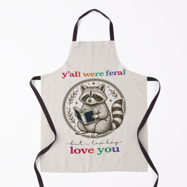 Item preview, Y'all were Feral But I Low Key Love You Raccoon Groovy Teacher designed and sold by gear-posters.