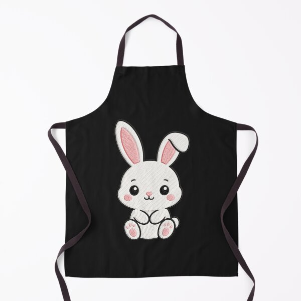 Item preview, Cute Kawaii Bunny Sitting – Pastel Pink Rabbit Cartoon | Minimal Embroidery Style designed and sold by ColorSplash123.