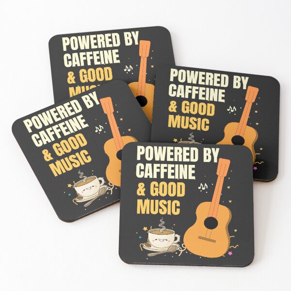 Item preview, Powered By Caffeine And Good Music Funny Coffee Music Design designed and sold by Joyful-Pixel.