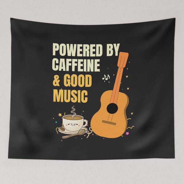 Item preview, Powered By Caffeine And Good Music Funny Coffee Music Design designed and sold by Joyful-Pixel.