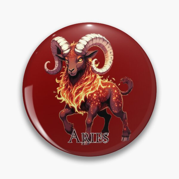 Item preview, Fiery Aries Ram | Golden Zodiac Fire Spirit designed and sold by Joammiyon.