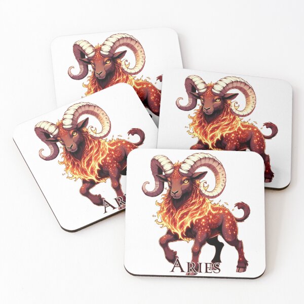 Item preview, Fiery Aries Ram | Golden Zodiac Fire Spirit designed and sold by Joammiyon.