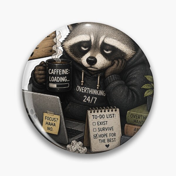 Item preview, Mentally Somewhere Else Raccoon Sticker designed and sold by FreiraumStudio.