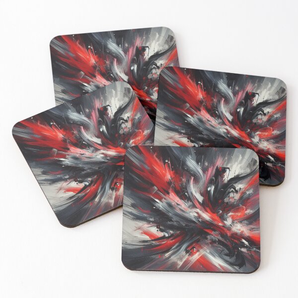 Item preview, Dynamic Crimson Burst Abstract Painting designed and sold by Dogandesighn.