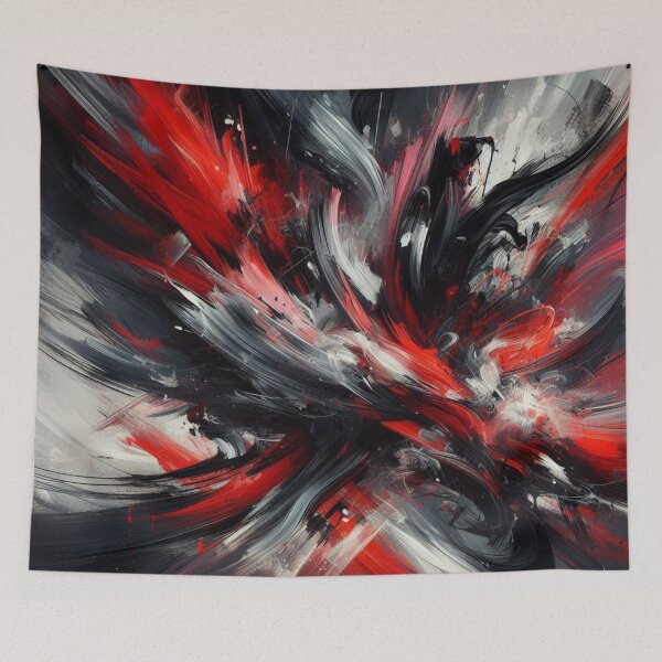 Item preview, Dynamic Crimson Burst Abstract Painting designed and sold by Dogandesighn.