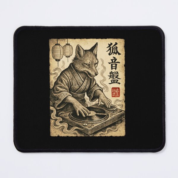 Item preview, Kitsune DJ Turntable Japanese Ink Style designed and sold by SiarheiYur.