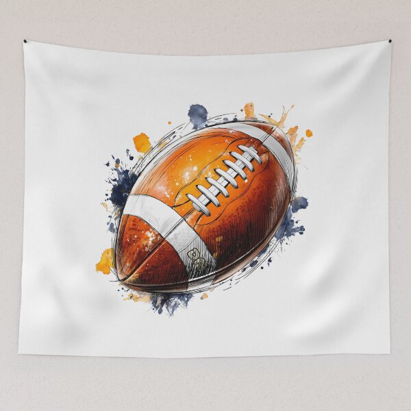 Item preview, Dynamic American Football Watercolor Splash Artistic Illustration designed and sold by DesignArtist.ia.