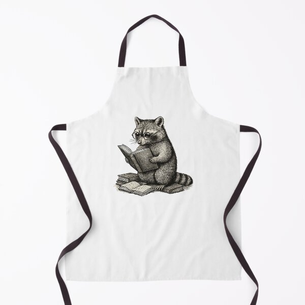 Item preview, Raccoon Reading Books Vintage Etching Style designed and sold by SiarheiYur.