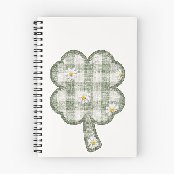 Item preview, Sage Green Checkered Clover Patch - Gingham Daisy Shamrock Applique designed and sold by thelexiverse.