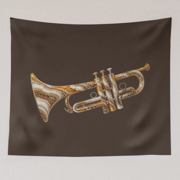 Item preview, Amber Geode Trumpet – Luxury Fluid Marble Abstract Art designed and sold by annenambiro.