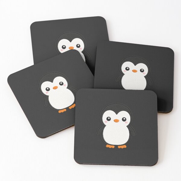 Item preview, Cute Kawaii Penguin Standing – Adorable Round Penguin | Minimal Embroidery Style designed and sold by ColorSplash123.