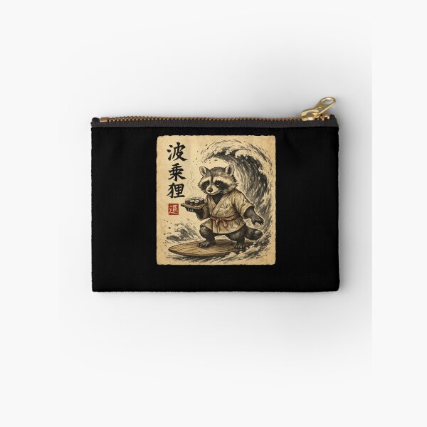 Item preview, Surfing Raccoon Sushi Samurai Wave Art designed and sold by SiarheiYur.