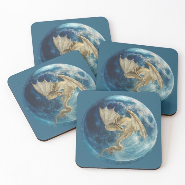 Item preview, Dragon Blue Moon Original Art  designed and sold by NerdiPop.