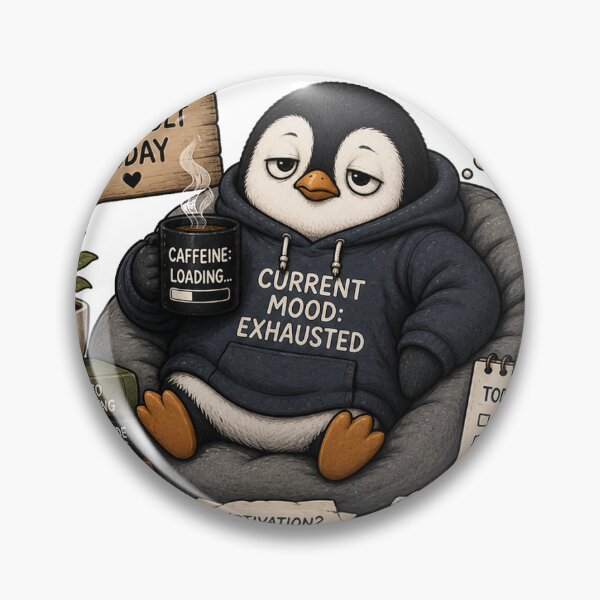 Item preview, Too Tired to Adult Penguin Sticker designed and sold by FreiraumStudio.