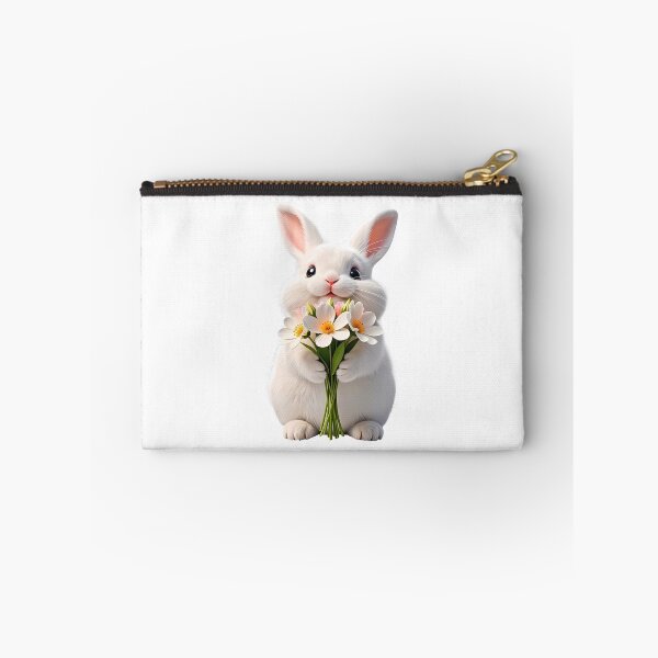 Item preview, Cute Bunny Holding White Daisy Bouquet - Sweet Spring Flower Rabbit Art designed and sold by lovelistivkaa.