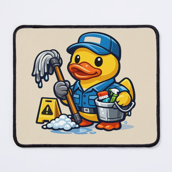 Item preview, Funny Janitor Rubber Duck Cartoon Cleaning Duck designed and sold by BROHLine Studio.