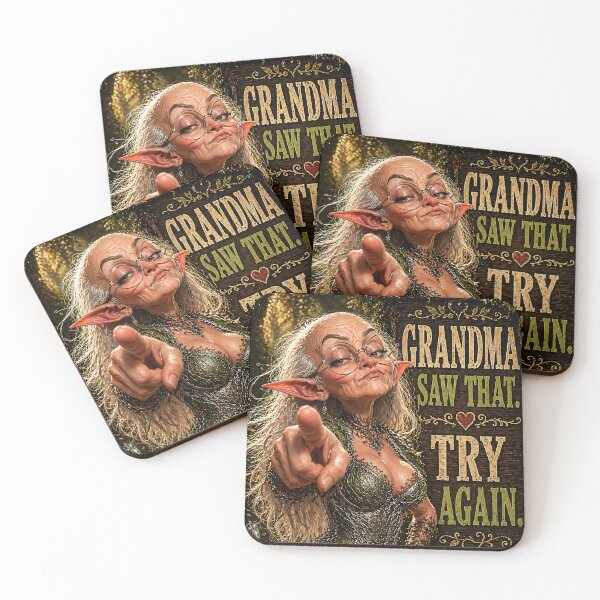 Item preview, Funny Judging Elf Grandma – “Grandma Saw That Try Again” – Fantasy Meme Character Art designed and sold by thor81pl.