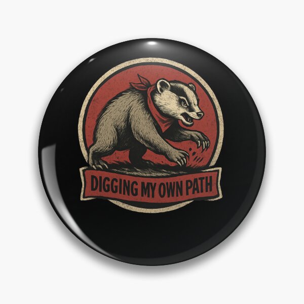 Item preview, Badger Digging Its Own Path Vintage Badge designed and sold by SiarheiYur.