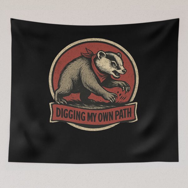 Item preview, Badger Digging Its Own Path Vintage Badge designed and sold by SiarheiYur.