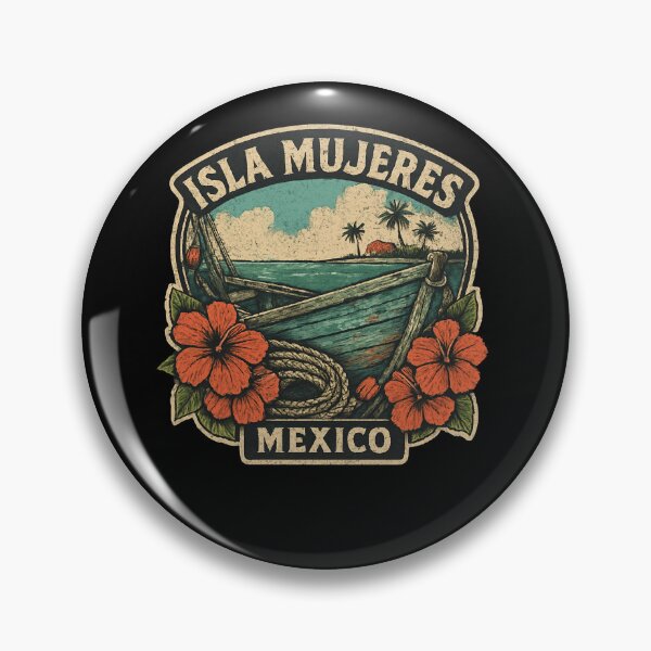 Item preview, Isla Mujeres Coastal Boat Scene Vintage Art designed and sold by SiarheiYur.