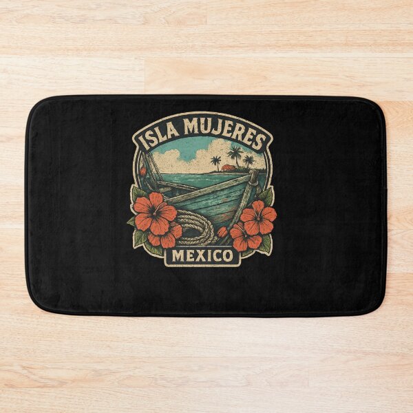 Item preview, Isla Mujeres Coastal Boat Scene Vintage Art designed and sold by SiarheiYur.