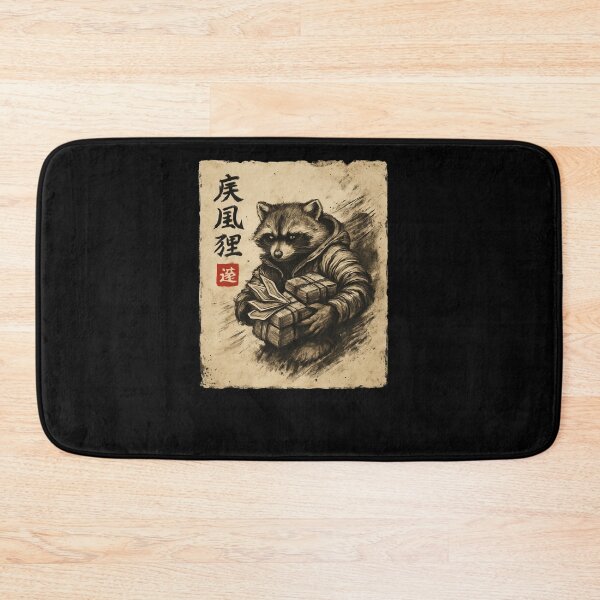 Item preview, Raccoon Courier Carrying Parcels Ink Style designed and sold by SiarheiYur.