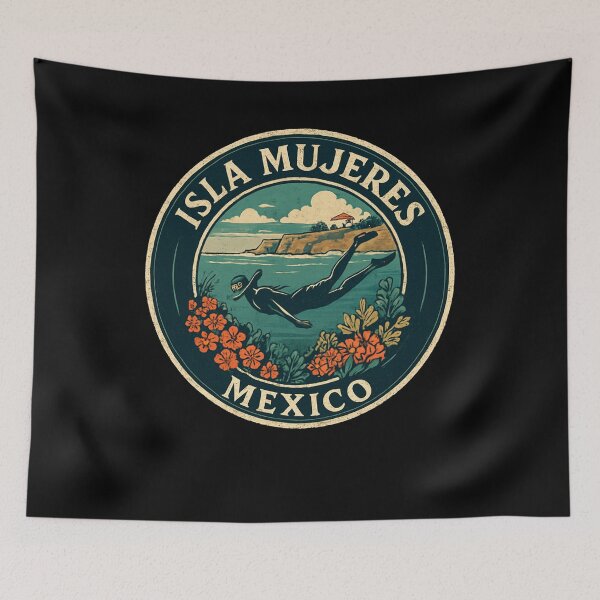 Item preview, Isla Mujeres Underwater Diver Scene Vintage designed and sold by SiarheiYur.