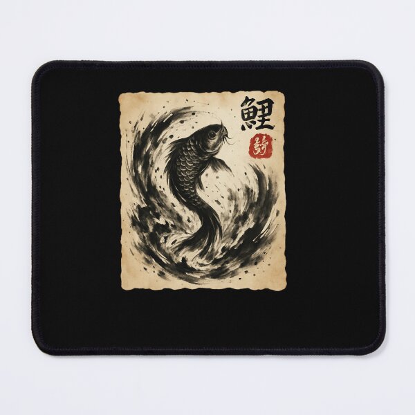 Item preview, Koi Fish Swirl Sumi Ink Painting designed and sold by SiarheiYur.
