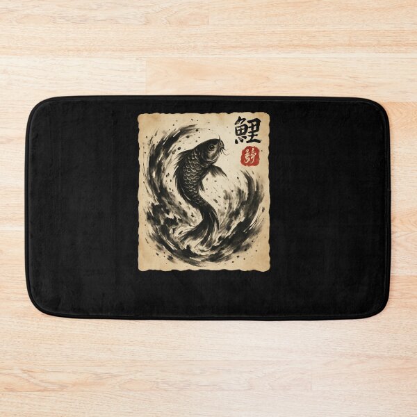 Item preview, Koi Fish Swirl Sumi Ink Painting designed and sold by SiarheiYur.