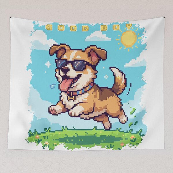 Item preview, Good Boy Pixel Art Dog – Retro Cute Gaming Puppy Illustration designed and sold by AmazingEG.