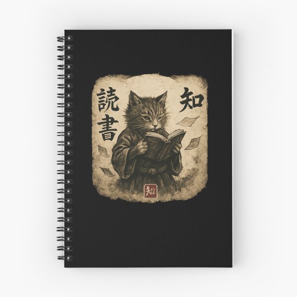 Item preview, Scholar Cat Reading Book Ink Artwork designed and sold by SiarheiYur.