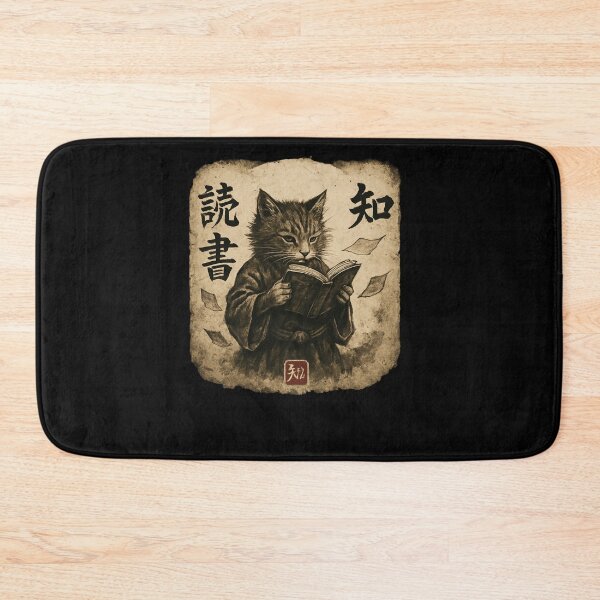 Item preview, Scholar Cat Reading Book Ink Artwork designed and sold by SiarheiYur.