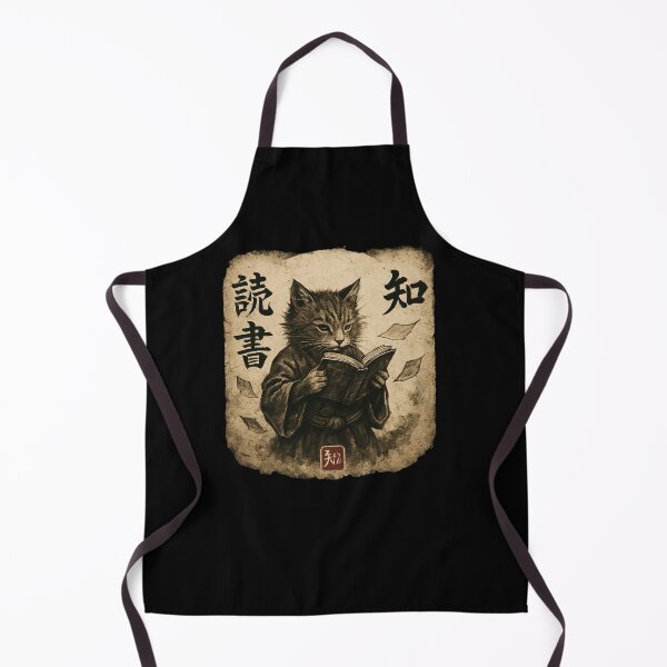Item preview, Scholar Cat Reading Book Ink Artwork designed and sold by SiarheiYur.