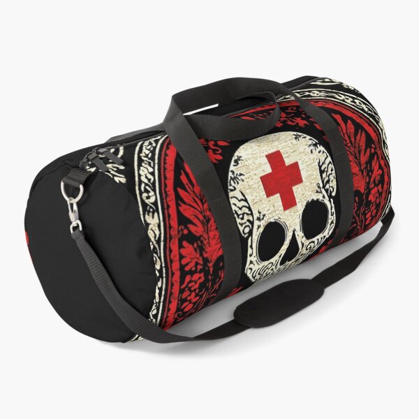 Item preview, White death skull with red cross and white flowers pattern 127sm designed and sold by 127sm.