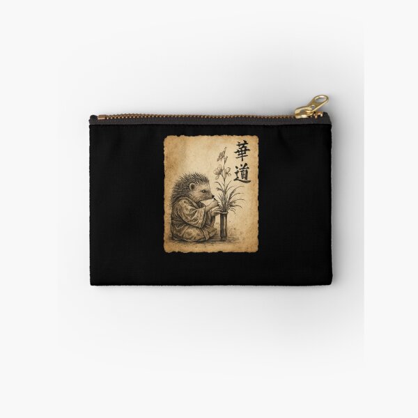 Item preview, Hedgehog Ikebana Flower Arrangement Ink Art designed and sold by SiarheiYur.