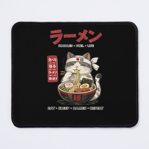 Item preview, Cute Ramen Cat – Minimal Anime T-Shirt | Eat Sleep Ramen Repeat | Kawaii Noodles Design designed and sold by YamiSociety.